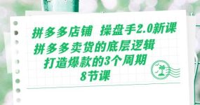 拼多多店铺 操盘手2.0新课，拼多多卖货的底层逻辑，打造爆款的3个周期-8节