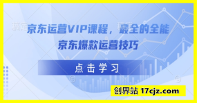 京东运营VIP课程，最全的全能京东爆款运营技巧