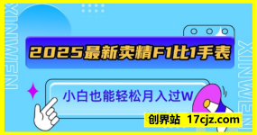 2025最新卖精F1比1手表，每天两小时，小白也能轻松月入过W，保姆式教学