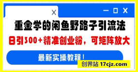 重金学的闲鱼野路子引流法，日引300+精准创业粉，可矩阵放大