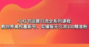 小红书运营引流全系列课程：教你养高权重新号