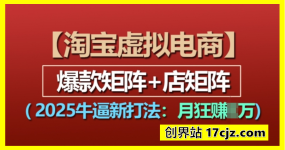 淘宝虚拟电商，2025牛逼新打法：爆款矩阵+店矩阵，月入过万