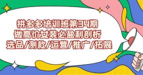 拼多多培训班第34期：做高价女装必盈利剖析  选品/测款/运营/推广/拓展