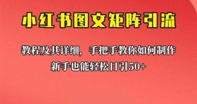 新手也能日引50+的【小红书图文矩阵引流法】！超详细理论+实操的课程