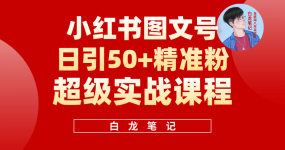 小红书图文号日引50+精准流量，超级实战的小红书引流课，非常适合新手