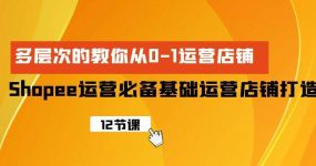 Shopee-运营必备基础运营店铺打造，多层次的教你从0-1运营店铺