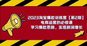 2023淘宝爆款训练营【第2期】电商运营的必修课，学习爆款思路 实现利润增长