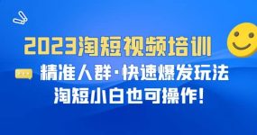 2023淘短视频培训：精准人群·快速爆发玩法，淘短小白也可操作