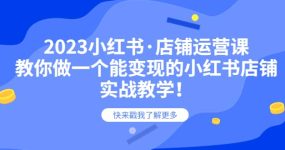 2023小红书·店铺运营课，教你做一个能变现的小红书店铺，20节-实战教学