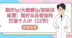 医疗ip/大健康ip/初级训练营：医疗从业者如何打造个人IP（12节）