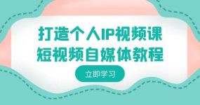 打造个人IP视频课-短视频自媒体教程，个人IP如何定位，如何变现