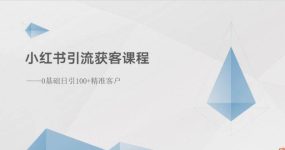 小红书引流获客课程：0基础日引100+精准客户