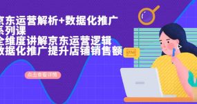 京东运营解析与数据化推广系列课，全维度讲解京东运营逻辑+数据化推广提升店铺销售额