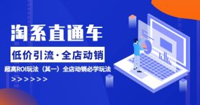 淘系直通车《低价·引流 全店·动销》超高ROI玩法（其一）全店动销必学玩法