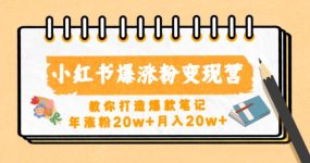 小红书爆涨粉变现营（第五期）教你打造爆款笔记