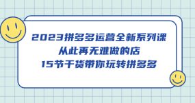 2023拼多多运营全新系列课，从此再无难做的店，15节干货带你玩转拼多多