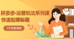 2023拼多多-运营玩法系列课：快速起爆秘籍（5节视频课）