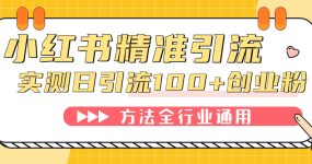 小红书精准引流创业粉，微信每天被动100+好友