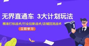 无界直通车 3大计划玩法，精准打标战术/行业拉新战术/店铺回流战术