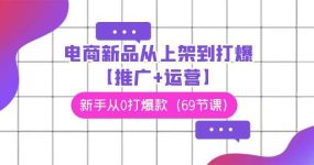 电商 新品从上架到打爆【推广+运营】，新手从0打爆款（69节课）