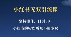小红书无双课一天引50+女粉，不用做视频发视频，小白也很容易上手拿到结果