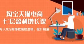 淘宝天猫电商七层盈利增长课：月入N万的爆款底层逻辑，提升销量