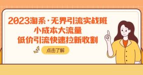 2023淘系·无界引流实战班：小成本大流量，低价引流快速拉新收割
