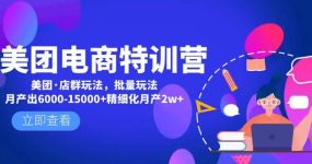 美团电商特训营：美团·店群玩法，无脑铺货