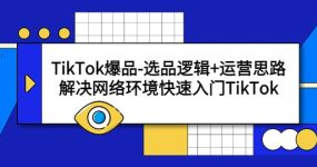 TikTok爆品-选品逻辑+运营思路：解决网络环境快速入门TikTok