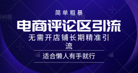 电商平台评论引流大法，无需开店铺长期精准引流，简单粗暴野路子引流，适合懒人有手就行