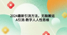 2024最新引流方法，无脑搬运，A引流-数字人人性思维