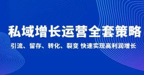 私域增长运营全套策略：引流、留存、转化、裂变 快速实现高利润增长