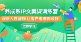 养成系-IP文案课训练营，文案心法的天花板 洞悉人性营销 让客户追着你收钱