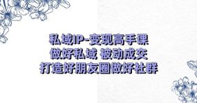 私域IP-变现高手课：做好私域 被动成交，打造好朋友圈做好社群（18节）