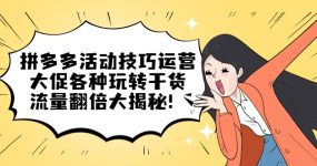 拼多多活动技巧运营：大促各种玩转干货，流量翻倍大揭秘