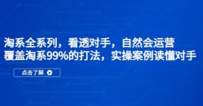 淘系全系列，看透对手，自然会运营，覆盖淘系99%·打法，实操案例读懂对手